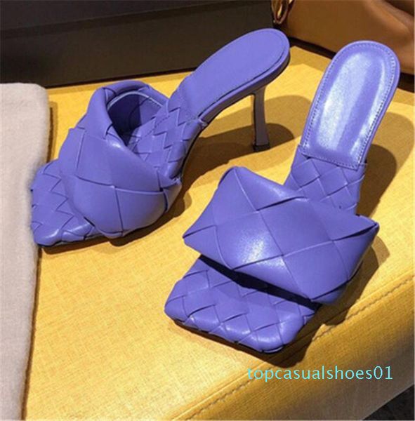 genuine woven leather sheepskin women mules shoes slippers designer sequare toe lady slides party high heels shoes t01, Black
genuine woven leather sheepskin women mules shoes slippers designer sequare toe lady slides party high heels shoes t01, Black