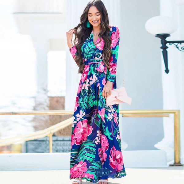 womens designer dress v-neck mid-rise skirt long sleeve printed dress, Black;gray
womens designer dress v-neck mid-rise skirt long sleeve printed dress, Black;gray