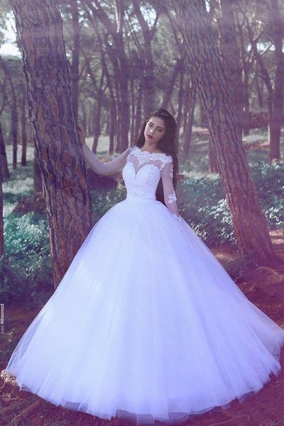 simple vintage long sleeve wedding dresses vestidos de novia sheer neck back zipper sweep train ball gown garden bridal gowns b22, White
simple vintage long sleeve wedding dresses vestidos de novia sheer neck back zipper sweep train ball gown garden bridal gowns b22, White