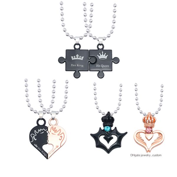 creative love puzzle necklace her king his queen crown couple expression hollow pendant necklace gold black jewelry dropshipping, Silver
creative love puzzle necklace her king his queen crown couple expression hollow pendant necklace gold black jewelry dropshipping, Silver