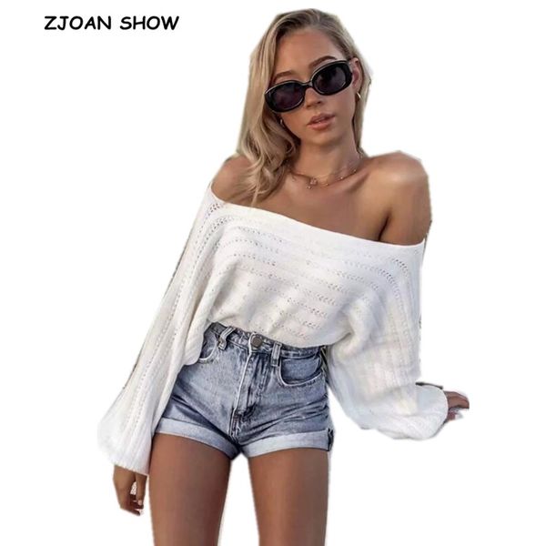 2020 autumn hollow out hole knitting off shoulder sweater 2 ways vintage new woman lantern sleeve loose pullover knitwear, White;black
2020 autumn hollow out hole knitting off shoulder sweater 2 ways vintage new woman lantern sleeve loose pullover knitwear, White;black