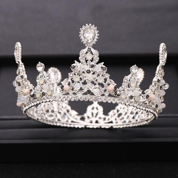 fashion silver round baroque crown for wedding tiara headpiece handmade beading women hair jewelry bridal hair accessories hg198, Golden;white
fashion silver round baroque crown for wedding tiara headpiece handmade beading women hair jewelry bridal hair accessories hg198, Golden;white