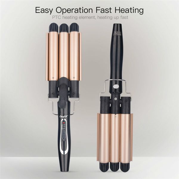 electric corrugation hair comb curling iron three barrels perm roller wand corrugated deep curler wave curly hair styler tools
electric corrugation hair comb curling iron three barrels perm roller wand corrugated deep curler wave curly hair styler tools