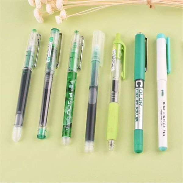 6pcs 7pcs/set Simplicity Color Large Gel Pen Set 0.5mm Quick-drying Straight Pen M5tb