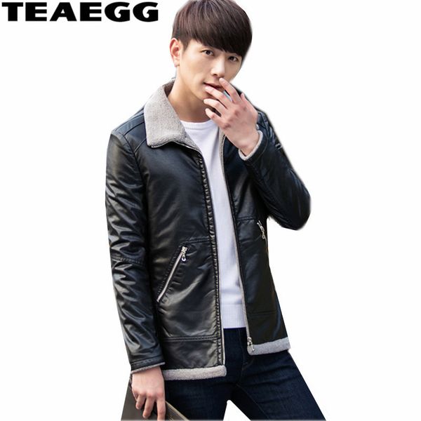 teaegg casual black pu leather jacket men clothing blouson cuir homme autumn winter mens leather jackets warm male coat al497
teaegg casual black pu leather jacket men clothing blouson cuir homme autumn winter mens leather jackets warm male coat al497
