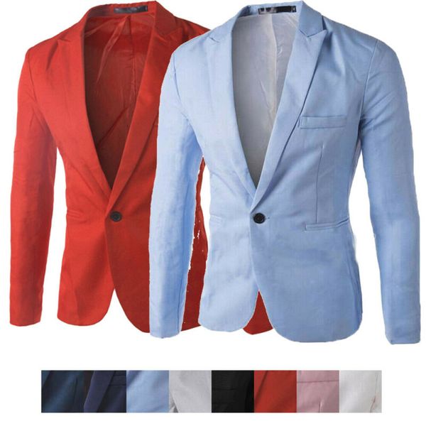 fashion men's solid color blazers one button suit coat formal casual dress slim fit blazer, White;black
fashion men's solid color blazers one button suit coat formal casual dress slim fit blazer, White;black