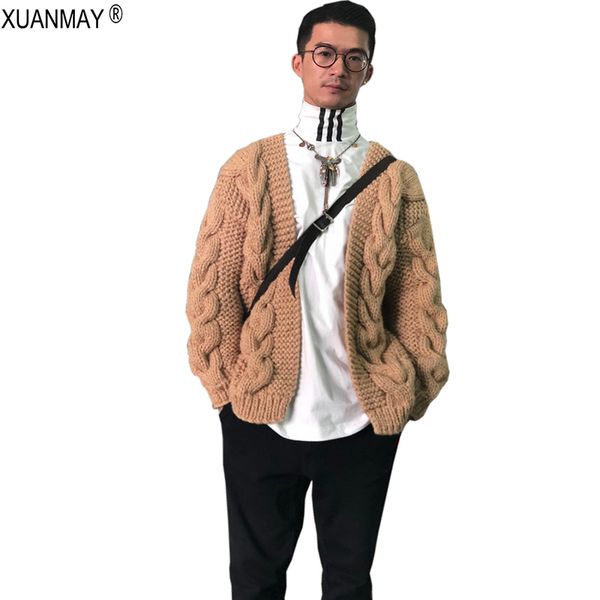 winter men's cardigan sweater pure hand woven super thick cardigan sweater coat thick warm large size winter, White;black
winter men's cardigan sweater pure hand woven super thick cardigan sweater coat thick warm large size winter, White;black