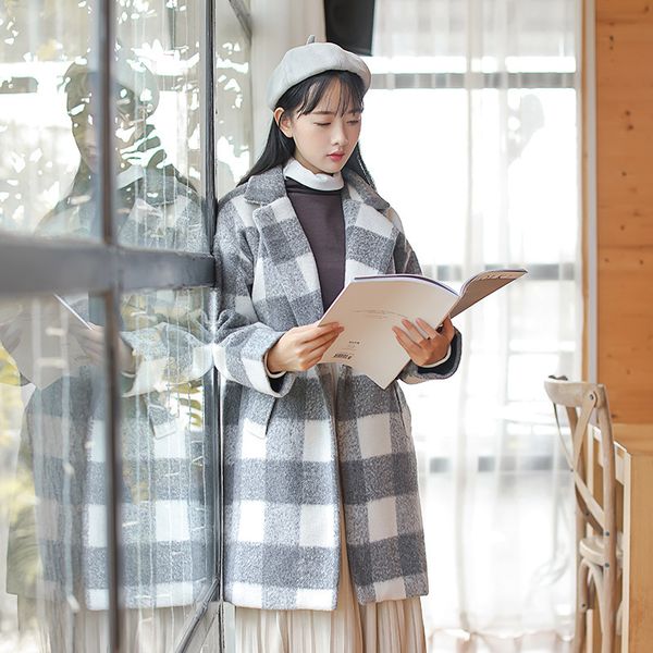 sweet plaid women long cashmer coat wide-waisted women's woolen jacket turn-down collar pockets coat and jacket, Black
sweet plaid women long cashmer coat wide-waisted women's woolen jacket turn-down collar pockets coat and jacket, Black