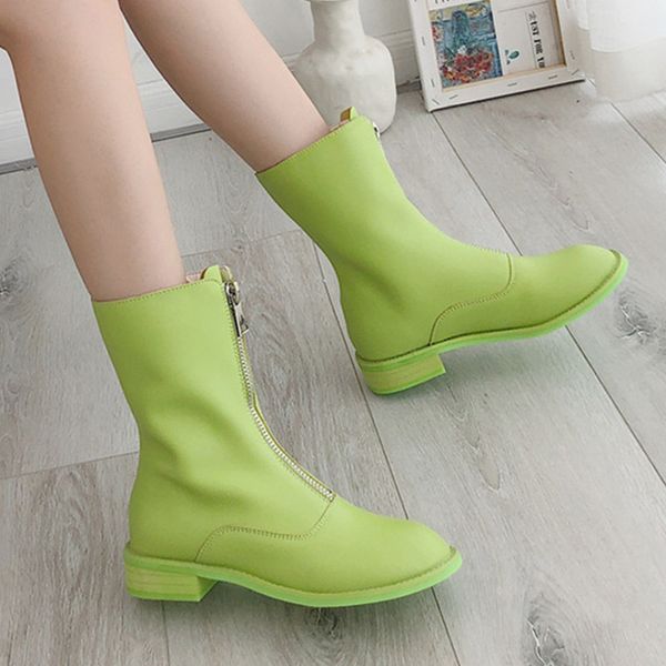 women platform boots front zipper green ankle boots winter shoes ladies pu leather casual fashion waterproof, Black
women platform boots front zipper green ankle boots winter shoes ladies pu leather casual fashion waterproof, Black