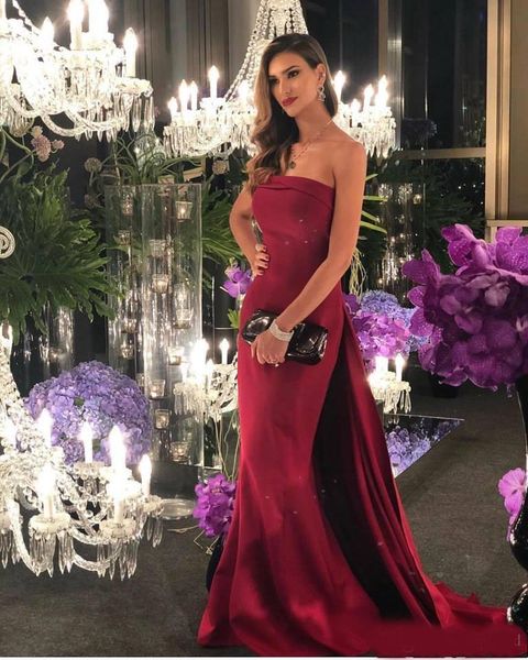 2020 latest prom dresses strapless neck with detachable train charming long mermaid evening wear party gowns special occasion dresses, Black
2020 latest prom dresses strapless neck with detachable train charming long mermaid evening wear party gowns special occasion dresses, Black