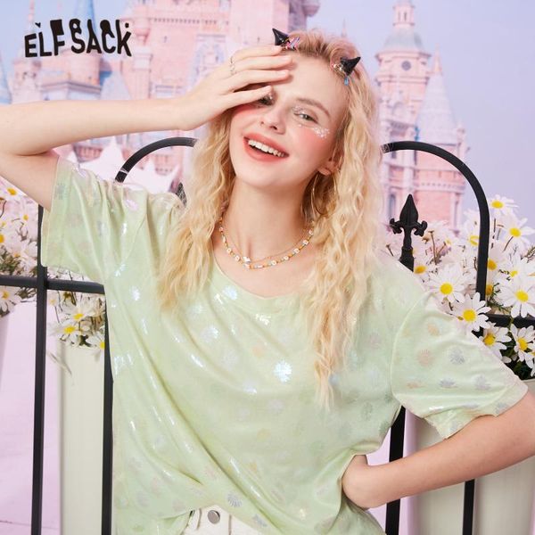 elfsack harajuku green daisy flowers contrast sequins t-shirt women 2020 summer elf pink korean ladies basic bright tee, White
elfsack harajuku green daisy flowers contrast sequins t-shirt women 2020 summer elf pink korean ladies basic bright tee, White
