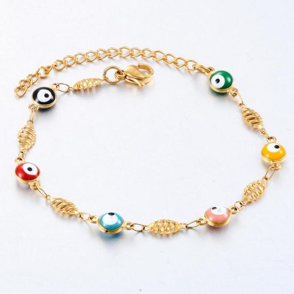 stainless steel bracelet female eye gift enamel bead bracelet jewelry gift 6mm 16cm + 3cm long, Black
stainless steel bracelet female eye gift enamel bead bracelet jewelry gift 6mm 16cm + 3cm long, Black