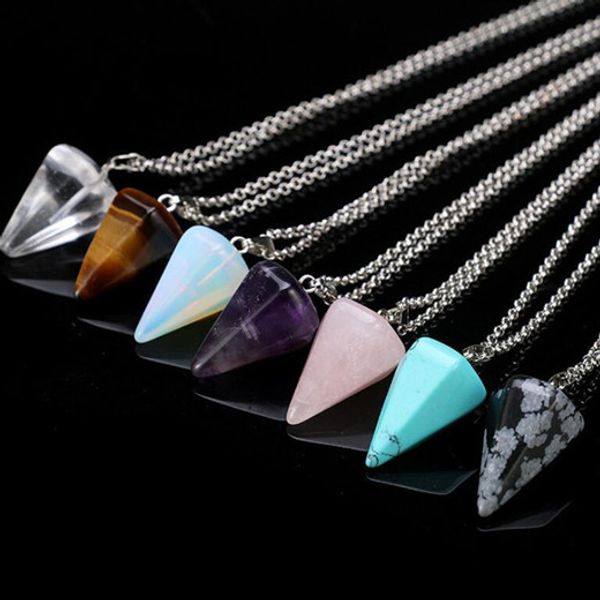 artificial crystal necklace natural gemstone pendant necklace fashion natural printed cone pendulum necklaces holiday party gift wy475q, Silver
artificial crystal necklace natural gemstone pendant necklace fashion natural printed cone pendulum necklaces holiday party gift wy475q, Silver