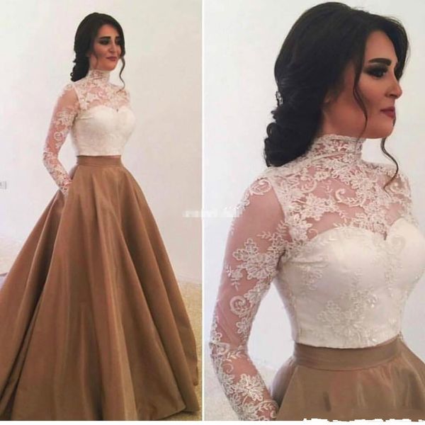 elegant high neck lace evening dresses with pockets saudi arabia sheer sleeve appliques puffy prom gowns gold special occasion dress, Black;red
elegant high neck lace evening dresses with pockets saudi arabia sheer sleeve appliques puffy prom gowns gold special occasion dress, Black;red