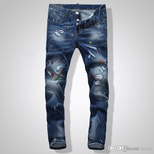 2020 mens designer jeans nightclub trend hole mens designer pants skinny jeans motorcycle biker denim jeans 2019 fashion designer pants, Blue
2020 mens designer jeans nightclub trend hole mens designer pants skinny jeans motorcycle biker denim jeans 2019 fashion designer pants, Blue