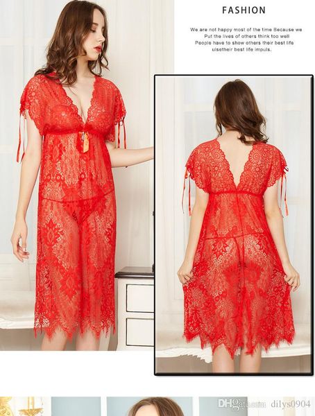 perspective fat mm pajamas lace mesh one piece nightdress short sleeve breathable big pajamas low chest deep v new autumn and winter, Black;white
perspective fat mm pajamas lace mesh one piece nightdress short sleeve breathable big pajamas low chest deep v new autumn and winter, Black;white