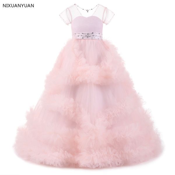 sweet pink ruffles flower girl dresses 2019 colorful beaded pearls communion dresses pretty floral pageant for girls, Red;yellow 
sweet pink ruffles flower girl dresses 2019 colorful beaded pearls communion dresses pretty floral pageant for girls, Red;yellow