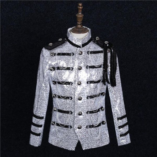 men's suits & blazers men suit jacket dress performance mens tuxedo show sequins blazer single breasted stage wear, White;black
men's suits & blazers men suit jacket dress performance mens tuxedo show sequins blazer single breasted stage wear, White;black