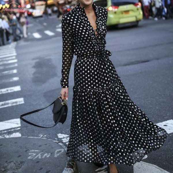 bohemian mini dresses style women dress vintage maxi polka dot v neck wrap dress elegant evening party high waist dresses, Black;gray
bohemian mini dresses style women dress vintage maxi polka dot v neck wrap dress elegant evening party high waist dresses, Black;gray