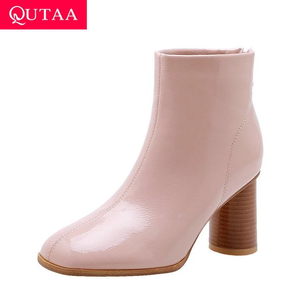 qutaa 2020 patent leather round toe zipper fashion women shoes autumn winter round heel all match ankle boots big size 34-43, Black
qutaa 2020 patent leather round toe zipper fashion women shoes autumn winter round heel all match ankle boots big size 34-43, Black