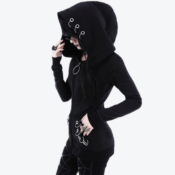 gothic punk black chains hooded sweatshirt women long sleeve zipper women's hoodies 2019 spring female hoody coat plus size 5xl
gothic punk black chains hooded sweatshirt women long sleeve zipper women's hoodies 2019 spring female hoody coat plus size 5xl
