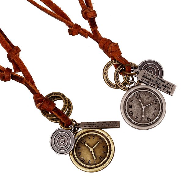 manufacturers direct selling necklace sweater chain alarm clock retro full-grain leather necklace genuine leather yiwu, Silver
manufacturers direct selling necklace sweater chain alarm clock retro full-grain leather necklace genuine leather yiwu, Silver