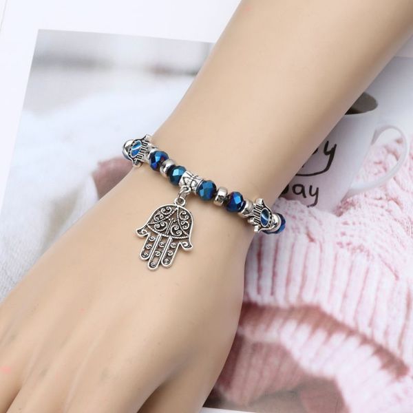 blue turkey evil eye protection bead stretch bracelet hamsa hand pendant jewelry, Black
blue turkey evil eye protection bead stretch bracelet hamsa hand pendant jewelry, Black