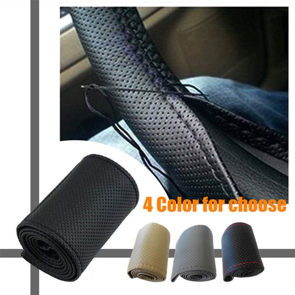 38cm microfiber car steering wheel cover soft pu leather braid on the steering-whee
38cm microfiber car steering wheel cover soft pu leather braid on the steering-whee