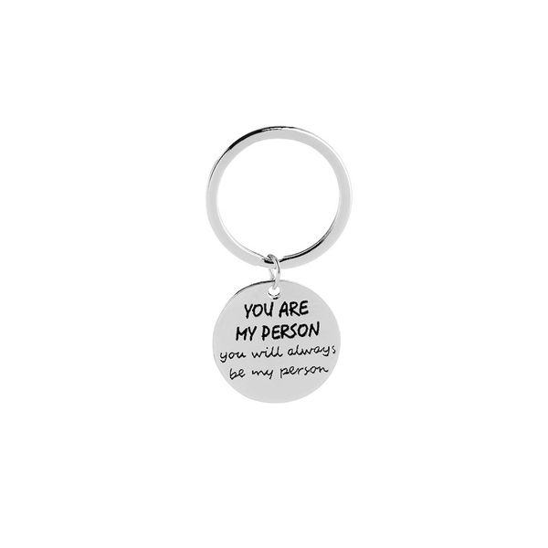you are my person round letter pendant alloy keychain silver color key ring for friends and lovers wholesale fashion accessories
you are my person round letter pendant alloy keychain silver color key ring for friends and lovers wholesale fashion accessories