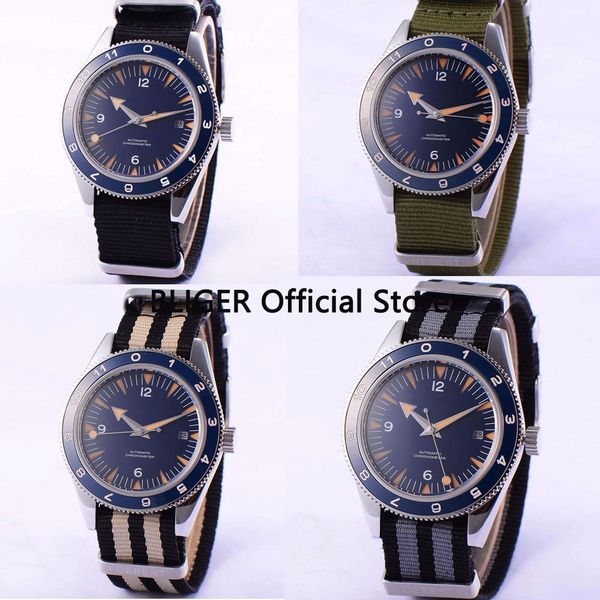 sapphire crystal 41mm black sterile dial ceramic bezel 21 jewels miyota 821a automatic movement men's watch nato band, Slivery;brown
sapphire crystal 41mm black sterile dial ceramic bezel 21 jewels miyota 821a automatic movement men's watch nato band, Slivery;brown