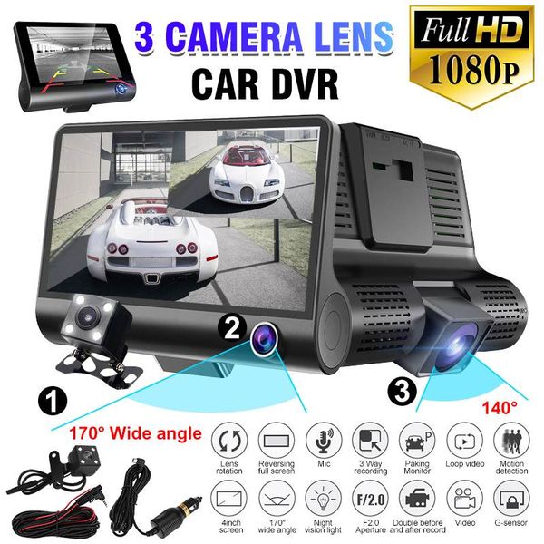 1080p hd night vision car dvr 3 camera lens 4.0 inch dash camera dual lens with rearview video recorder g-sensor dash cam
1080p hd night vision car dvr 3 camera lens 4.0 inch dash camera dual lens with rearview video recorder g-sensor dash cam
