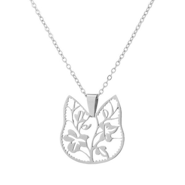 chains 1pc funny cat head stainless steel pendant necklace simple cats flower charms necklaces women girls kids fashion jewelry, Silver
chains 1pc funny cat head stainless steel pendant necklace simple cats flower charms necklaces women girls kids fashion jewelry, Silver