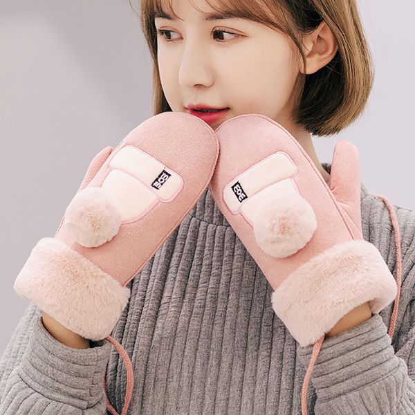 suede women winter thermal gloves fur ball decoration plus velvet windproof thermal mittens texting driving neck glove yl5, Blue;gray
suede women winter thermal gloves fur ball decoration plus velvet windproof thermal mittens texting driving neck glove yl5, Blue;gray