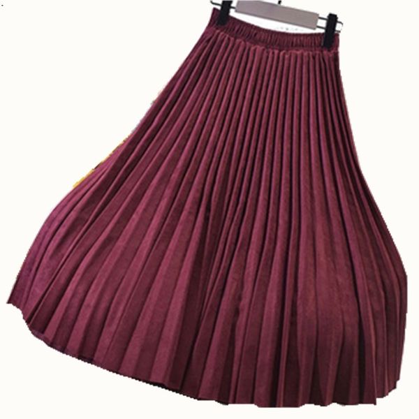 2019 deerskin women's skirts long skirt high waist 10 colors mid-length girl pleated skirt autumn and winter female, Black
2019 deerskin women's skirts long skirt high waist 10 colors mid-length girl pleated skirt autumn and winter female, Black
