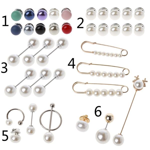 women double pearl brooch safety pins sweater shawl clip all-match clothes pins, Gray
women double pearl brooch safety pins sweater shawl clip all-match clothes pins, Gray