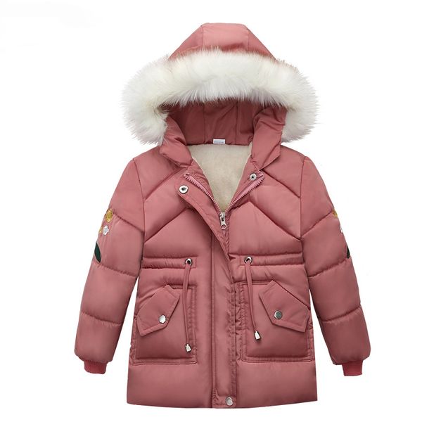 long style coat for girls flower outerwear fur hat hooded children winter parkas jacket for girls kids clothes, Blue;gray
long style coat for girls flower outerwear fur hat hooded children winter parkas jacket for girls kids clothes, Blue;gray