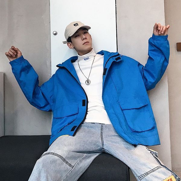2019 spring and autumn models new bfy original design style hooded reflective ribbon hooded men's jacket blue m-xl, Black;brown
2019 spring and autumn models new bfy original design style hooded reflective ribbon hooded men's jacket blue m-xl, Black;brown
