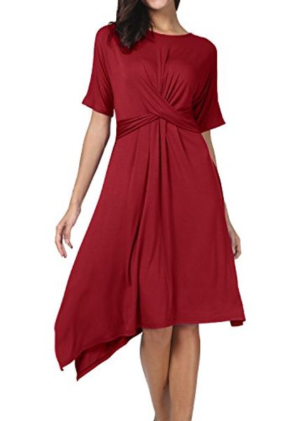 levaca womens summer short sleeve pleated cross swing causal midi dress, Black;gray
levaca womens summer short sleeve pleated cross swing causal midi dress, Black;gray