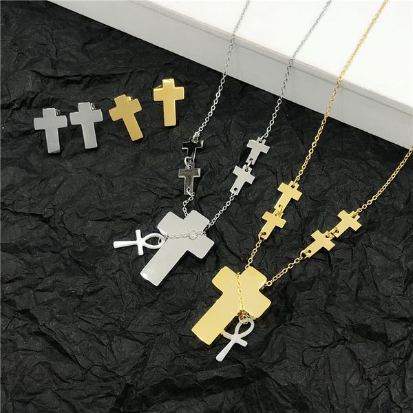 stainless steel cross pendant necklace earings for men women minimalist jewelry sets male female prayer chokers gold chain gifts, Silver
stainless steel cross pendant necklace earings for men women minimalist jewelry sets male female prayer chokers gold chain gifts, Silver