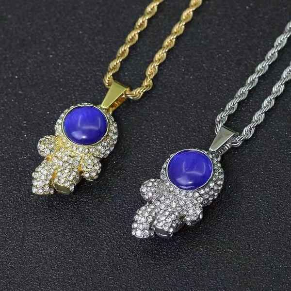 ледяной астронавт кулон ожерелья мужчины роскошный дизайнер мужские bling алмаз синий драгоценный камень подвески золото серебро сплав горны, Silver
ледяной астронавт кулон ожерелья мужчины роскошный дизайнер мужские bling алмаз синий драгоценный камень подвески золото серебро сплав горны, Silver