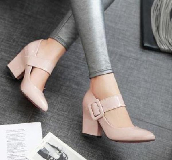 2019 women's shoes in spring and autumn with new style high heel coarse heel pointed end @633, Black
2019 women's shoes in spring and autumn with new style high heel coarse heel pointed end @633, Black
