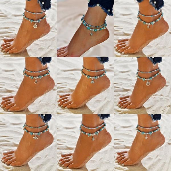 double layer bohemian beaded anklets for women foot anklet vintage summer beach female charm barefoot sandal leg chain jewelry, Red;blue
double layer bohemian beaded anklets for women foot anklet vintage summer beach female charm barefoot sandal leg chain jewelry, Red;blue