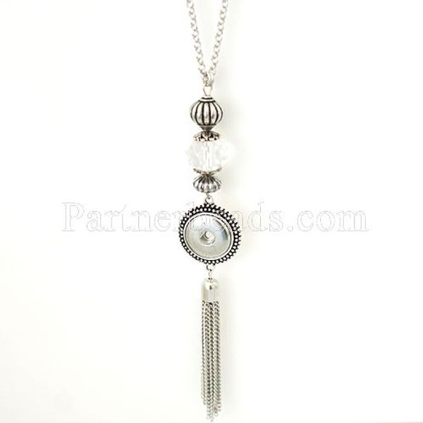 new trendy ethnic style tassel pendant snap necklace fit diy 18mm snap buttons jewlery wholesale kb0510, Silver
new trendy ethnic style tassel pendant snap necklace fit diy 18mm snap buttons jewlery wholesale kb0510, Silver