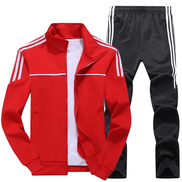 autumn new men tracksuit casual solid striped zipper sets two pieces jackets + pants 2020 male sportswear sporting suits outwear, Gray
autumn new men tracksuit casual solid striped zipper sets two pieces jackets + pants 2020 male sportswear sporting suits outwear, Gray