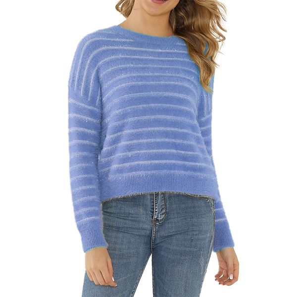 women o-neck patchwork sweater stripe pullover long sleeve loose knitted standard thickness casual sweet leisure sexy, White;black
women o-neck patchwork sweater stripe pullover long sleeve loose knitted standard thickness casual sweet leisure sexy, White;black