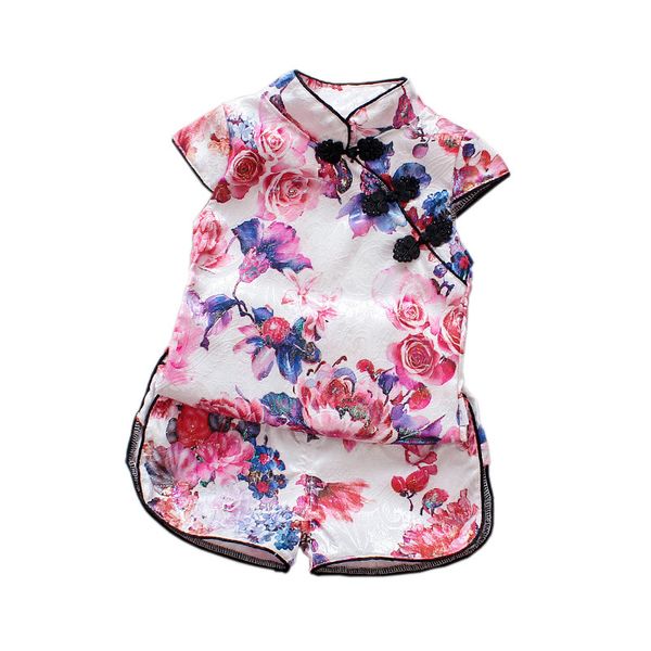 children's treasure satin short-sleeved cheongsam suit all purple chinese style can open crotch tide kids clothing for girls, White
children's treasure satin short-sleeved cheongsam suit all purple chinese style can open crotch tide kids clothing for girls, White