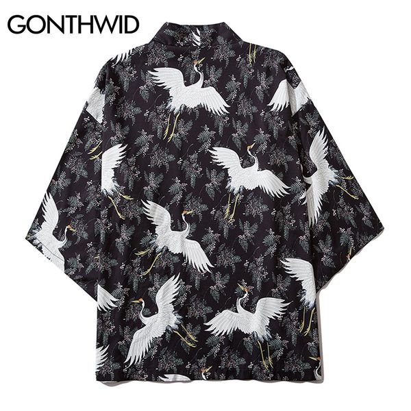 gonthwid japanese flying cranes print kimono cardigan casual open front coats shirts streetwear men hip hop summer jackets, Black;brown
gonthwid japanese flying cranes print kimono cardigan casual open front coats shirts streetwear men hip hop summer jackets, Black;brown