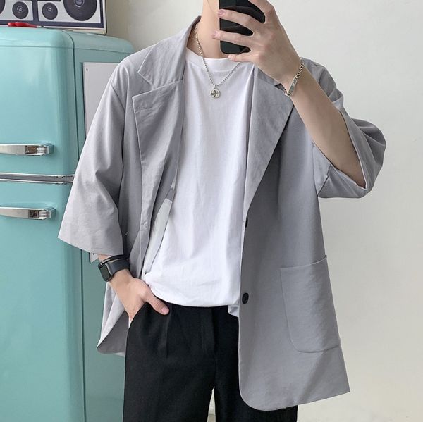 men's suits & blazers 2021 spring and summer youth korean version of solid color loose five-point sleeve suit fashion casual top, White;black
men's suits & blazers 2021 spring and summer youth korean version of solid color loose five-point sleeve suit fashion casual top, White;black