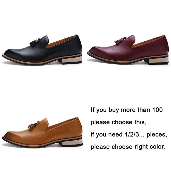 men leather loafers genuine leather shoes classic tassel brogue mens formal shoe casual bullock dress wedding shoes, Black