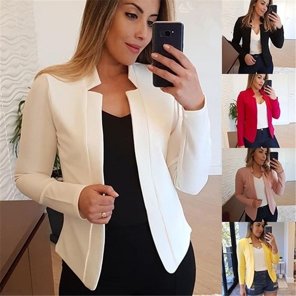 winter women blazers and jackets black plus size cardigan jacket warm suit office elegant cape blazer femme 2019 vintage coat, White;black 
winter women blazers and jackets black plus size cardigan jacket warm suit office elegant cape blazer femme 2019 vintage coat, White;black